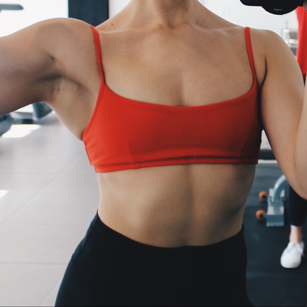 Red Lululemon Sports bra